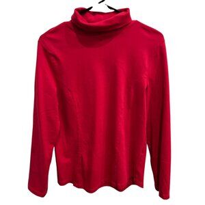 Coldwater Creek Womens Red Cotton Turtleneck Long Sleeve Top Sz Medium